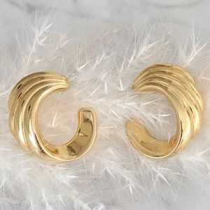 Vintage Triple Gold Plated Stud Earrings by Monet